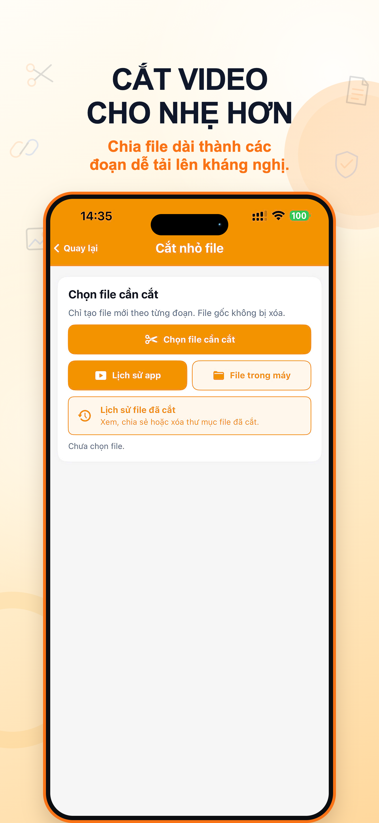 Cắt nhỏ video bằng chứng