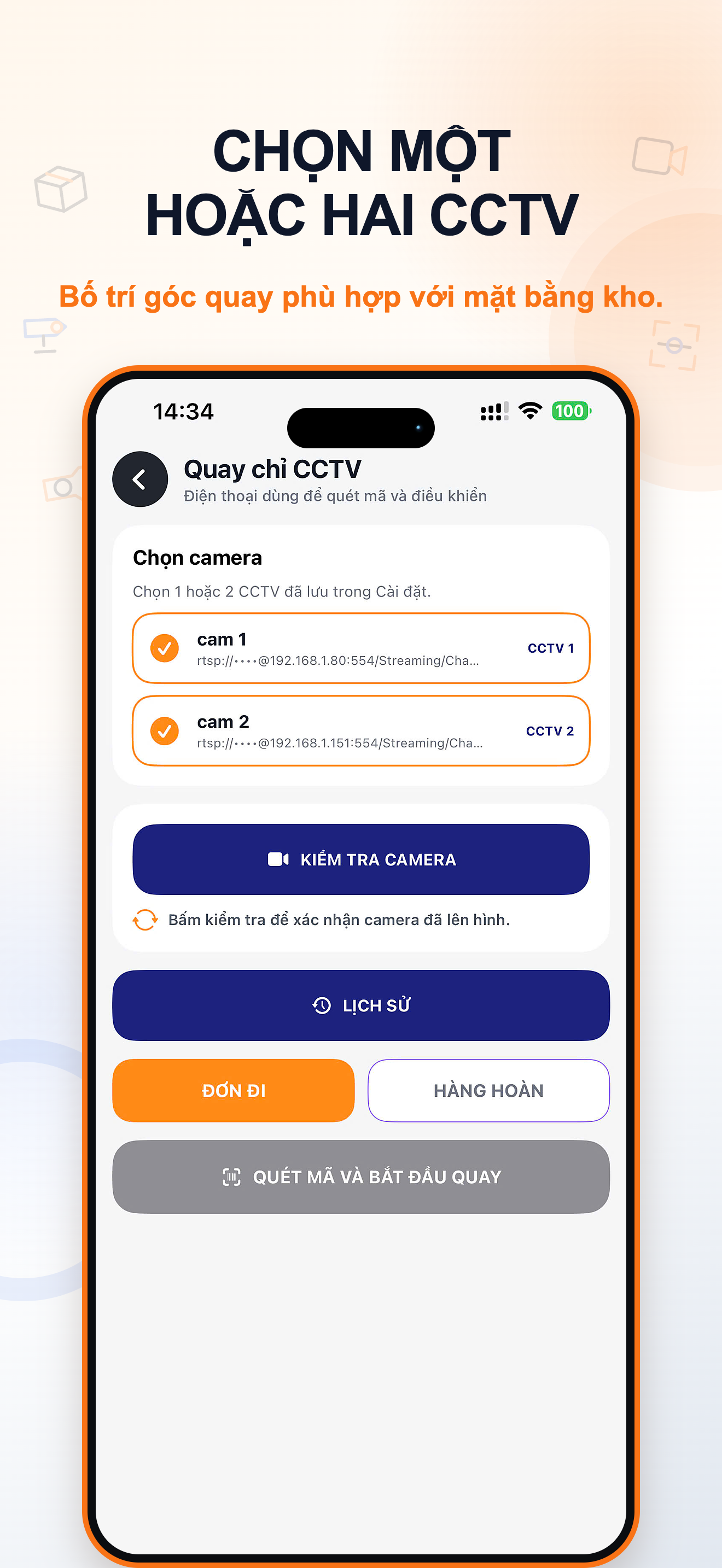Chọn một hoặc hai camera CCTV