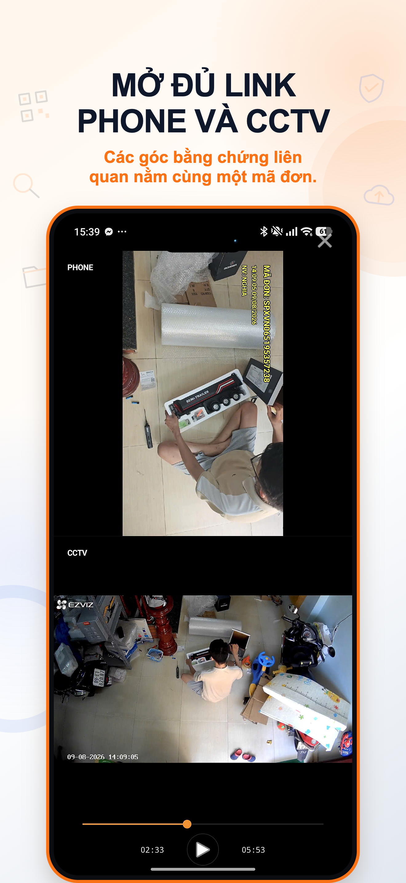 Quản lý link video điện thoại và CCTV